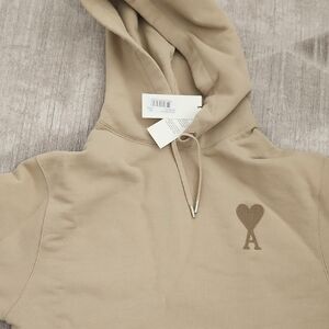 Ami Beige Hoodie with Drawstring
